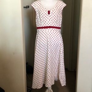 Vintage inspired v- neck rockabilly swing dress